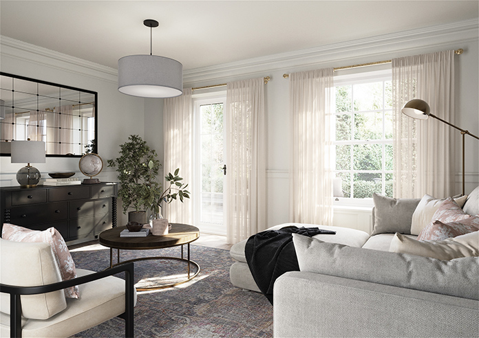 Pavia Voile, Peach Blush - Made to Measure Curtains - Image 7